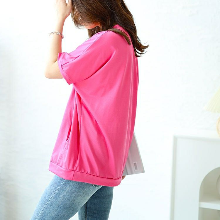 大きいサイズ レディース ストレッチドルマントップス　goldy-1481 【メール便可】