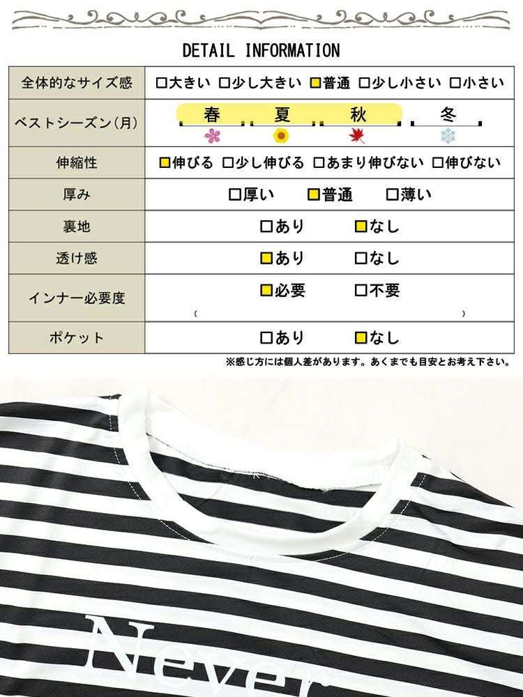 大きいサイズ レディース 英字ロゴボーダーチュニックワンピース　goldy-1480 【メール便可】