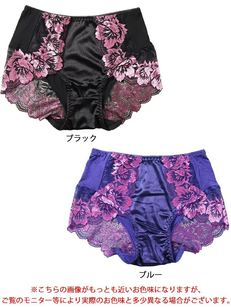 大きいサイズ レディース ハイウエストストレッチ花柄ショーツ　goldy-1485 【メール便可】