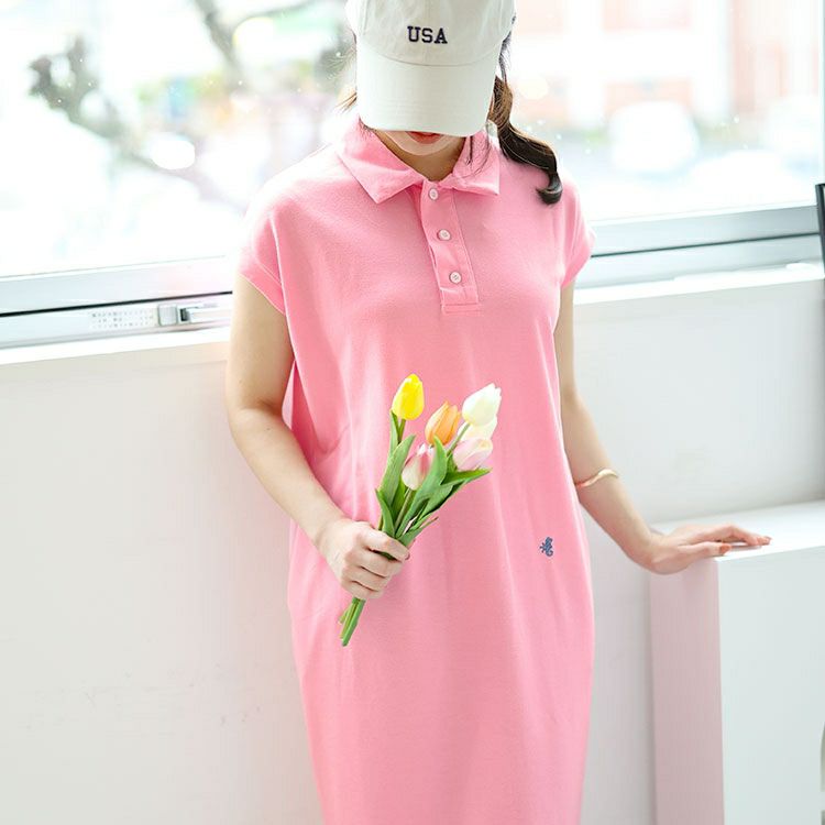 大きいサイズ レディース ポロワンピース　goldy-1484