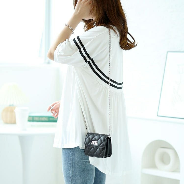 大きいサイズ レディース ライン入りギャザートップス　goldy-1491