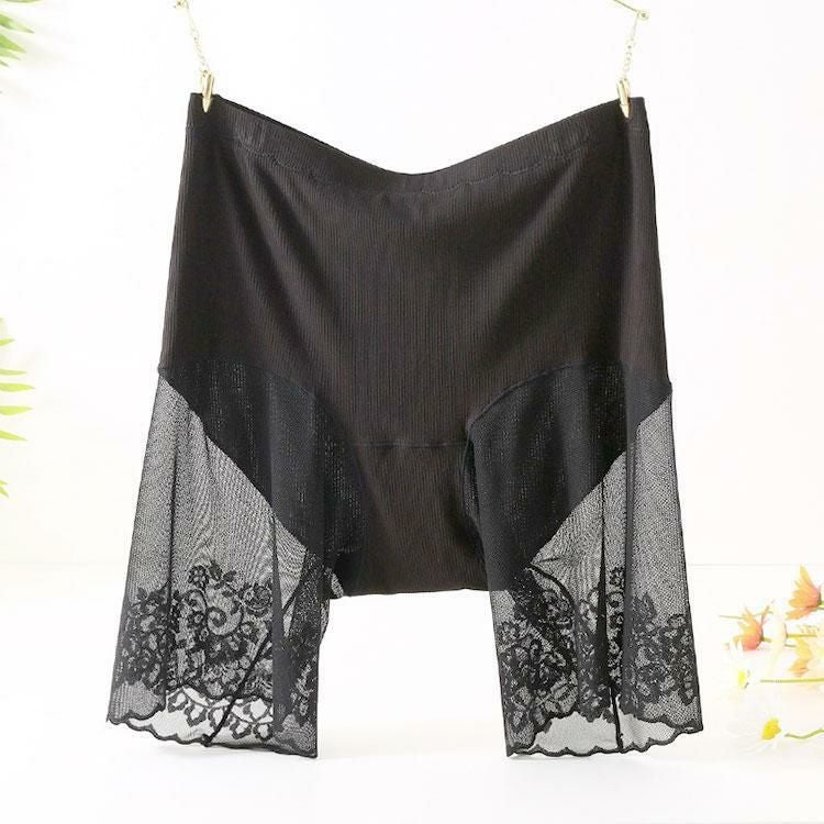 大きいサイズ レディース 股ズレ防止メッシュパンツ　goldy-1488 【メール便可】 ブラック