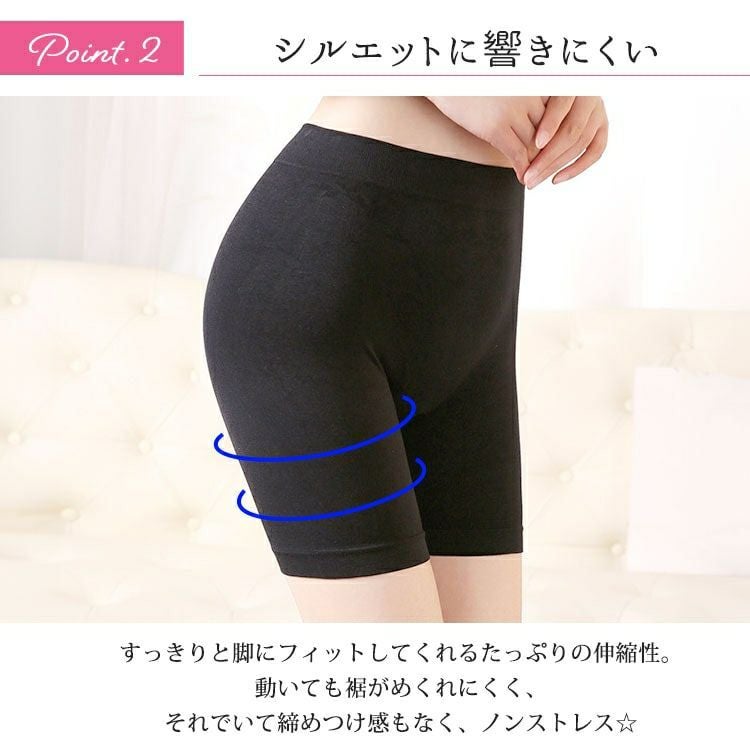 大きいサイズ レディース 股ズレ防止3分丈パンツ　goldy-1489 【メール便可】