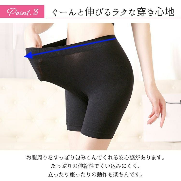 大きいサイズ レディース 股ズレ防止3分丈パンツ　goldy-1489 【メール便可】