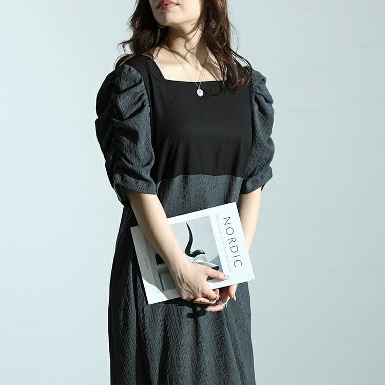 大きいサイズ レディース パワショルドッキングワンピース　maru-30014