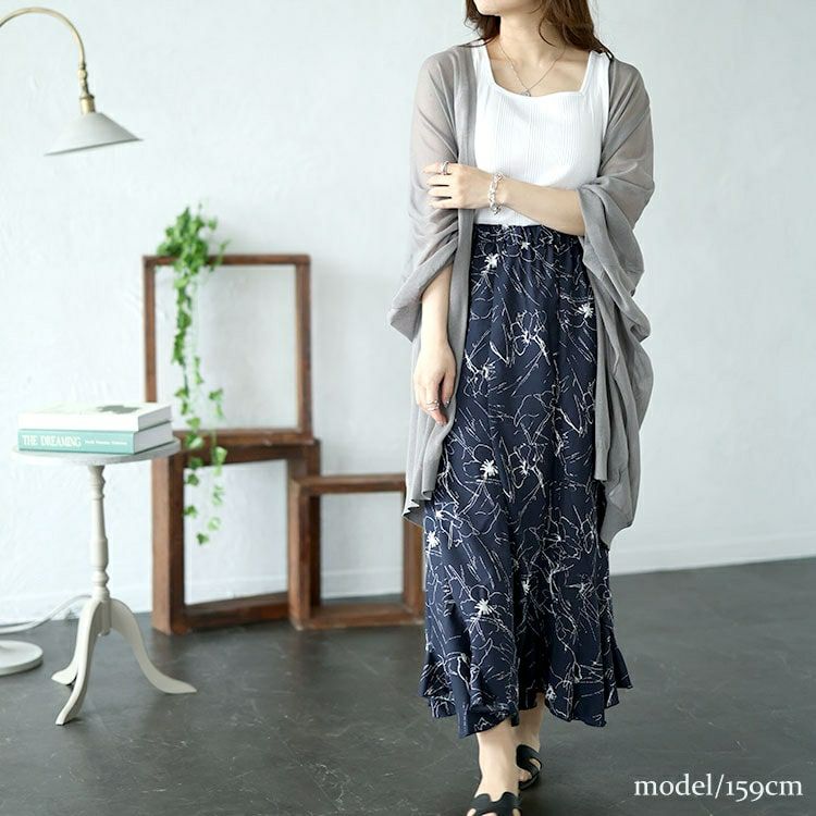 大きいサイズ レディース シアーニットドルマンカーディガン　maru-20002 【メール便可】