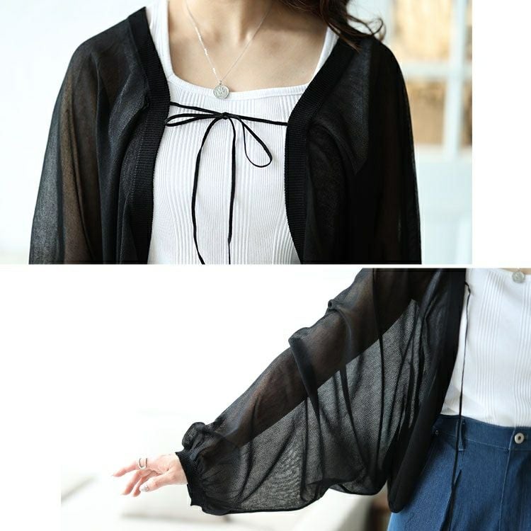 大きいサイズ レディース シアーニットボレロ　maru-20001 【メール便可】