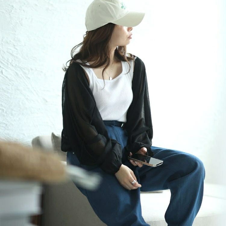 大きいサイズ レディース シアーニットボレロ　maru-20001 【メール便可】