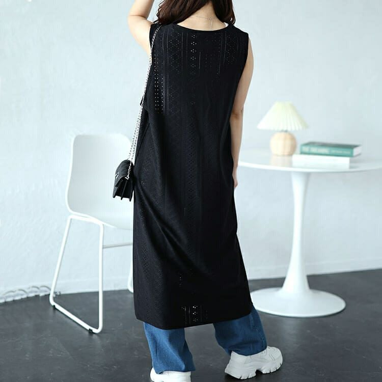 大きいサイズ レディース ストレッチレースロングジレ　maru-30024 【メール便可】