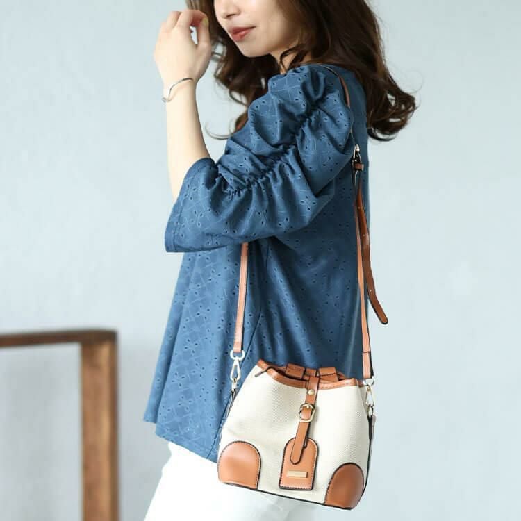 大きいサイズ レディース パワーショルダーダイヤネックレースプルオーバー　maru-30022 【メール便可】 ブルー