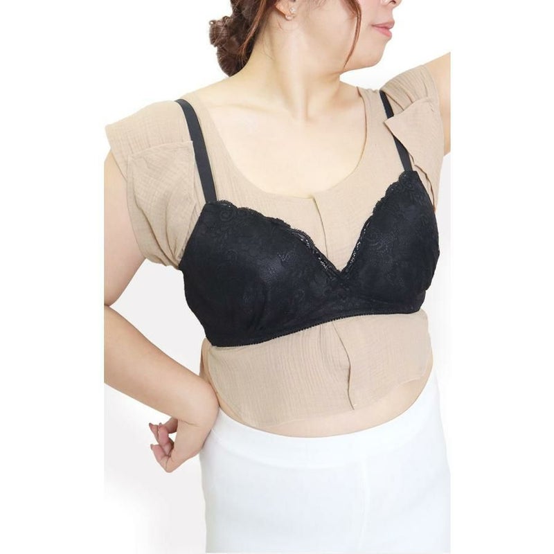 大きいサイズ レディース 脇汗・胸汗・背中汗 3way 最強！汗取りインナー　fem-504 【メール便可】 ベージュ