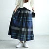 大きいサイズ レディース タータンチェックタックフレアスカート　maru-30030 ブルー