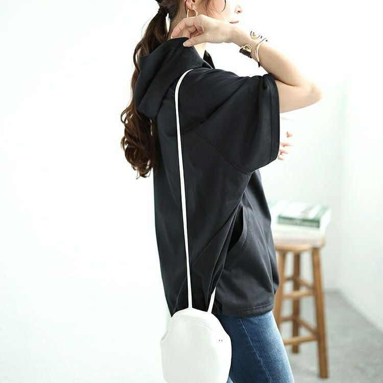 大きいサイズ レディース ハーフジップドロストワイドパーカー　bai-0150