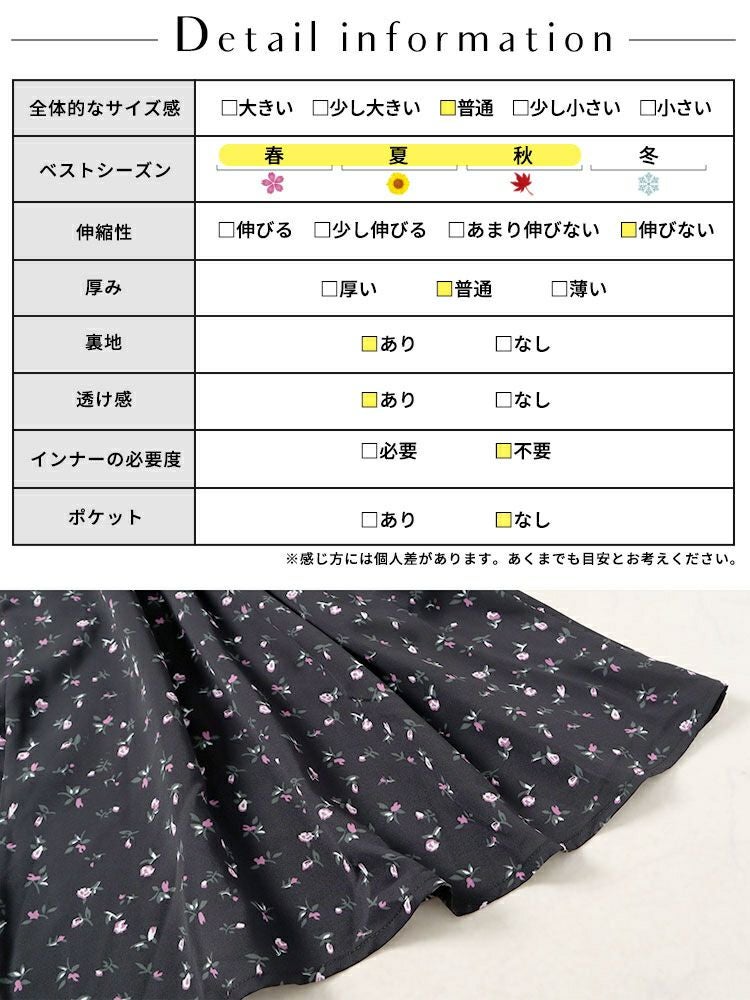 大きいサイズ レディース Vネック小花柄ワンピース　goldy-1502