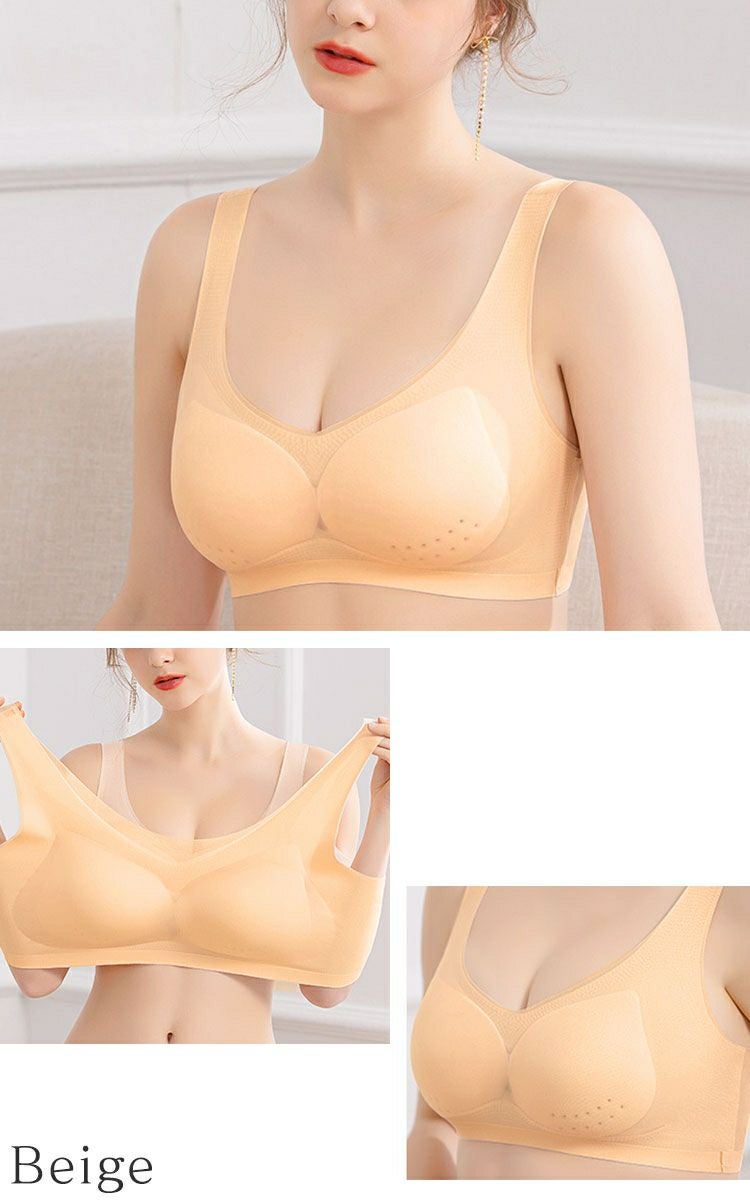 大きいサイズ レディース 極薄シームレスブラジャー　goldy-1494