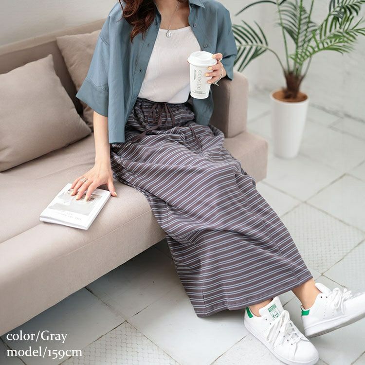 大きいサイズ レディース リブナロースカート　mncut-142422