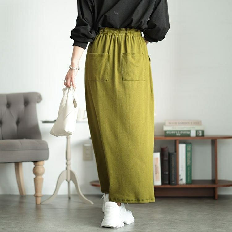 大きいサイズ レディース リブナロースカート　mncut-142422