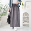 大きいサイズ レディース リブナロースカート　mncut-142422 グレー