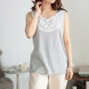 大きいサイズ レディース フラワーレースタンクトップ　plan-240031 【メール便可】 グレー