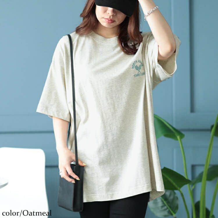 大きいサイズ レディース サメワッペンコットンTシャツ　cros-130262 【メール便可】