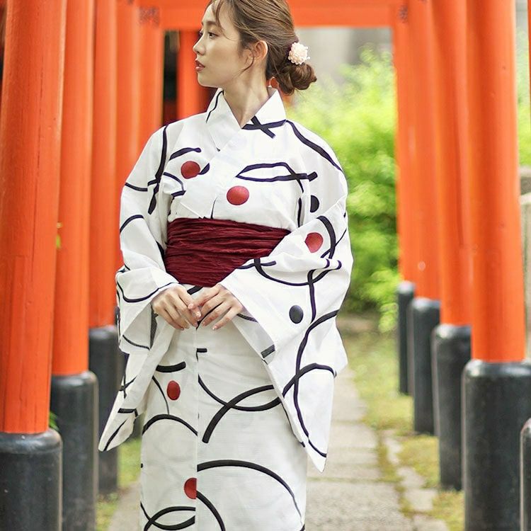 大きいサイズ レディース 【本仕立て浴衣】浴衣3点セット  大輪柄上下セパレート浴衣＆結び帯（3点）　yukata-s13s