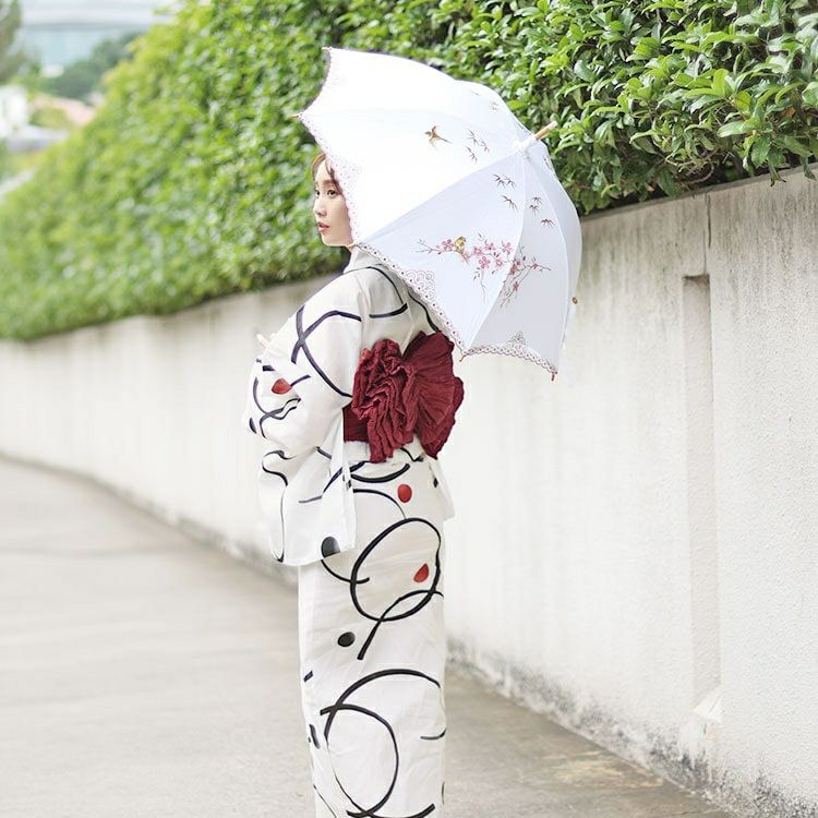 大きいサイズ レディース 【本仕立て浴衣】浴衣3点セット  大輪柄上下セパレート浴衣＆結び帯（3点）　yukata-s13s