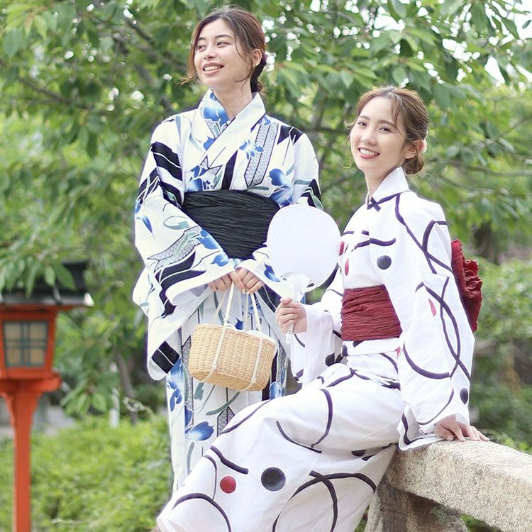 大きいサイズ レディース 矢羽根にあやめ柄上下セパレート浴衣＆結び帯3点セット　yukata-s11s