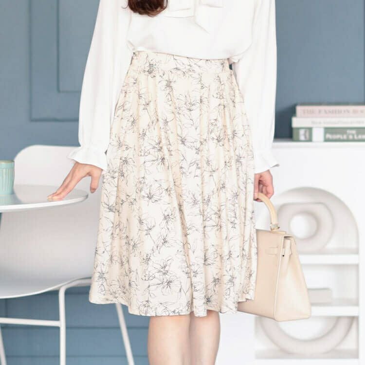 大きいサイズ レディース カットソーミディアムフレアスカート　mncut-142416