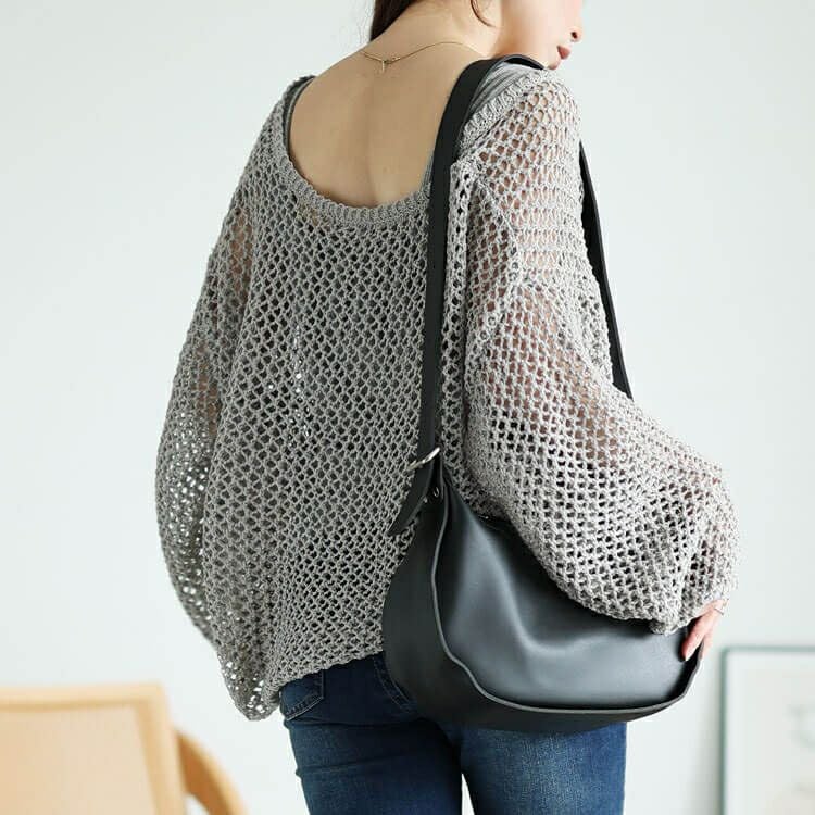 大きいサイズ レディース オーバーサイズメッシュニット　bro-0045