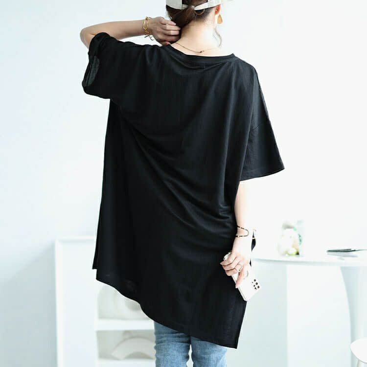 大きいサイズ レディース 接触冷感＆UVカット＆吸湿速乾サイドスリットチュニック　map-29