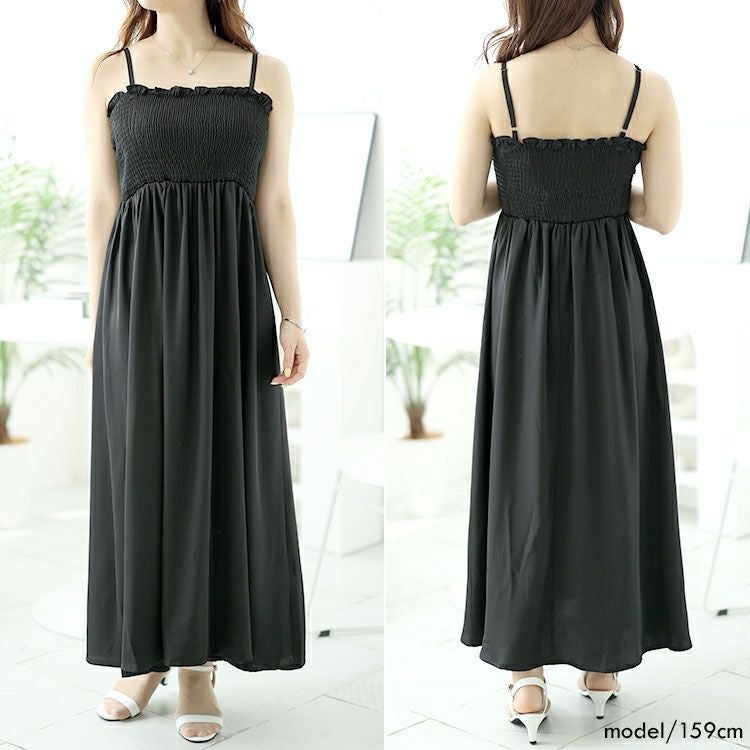 大きいサイズ レディース 半袖ボレロ＆ロングキャミワンピースセット　goldy-1514