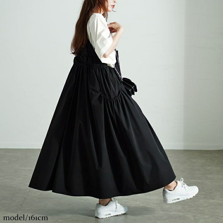 大きいサイズ レディース ハーフジップウエストフリルキャミワンピース　nw-24026