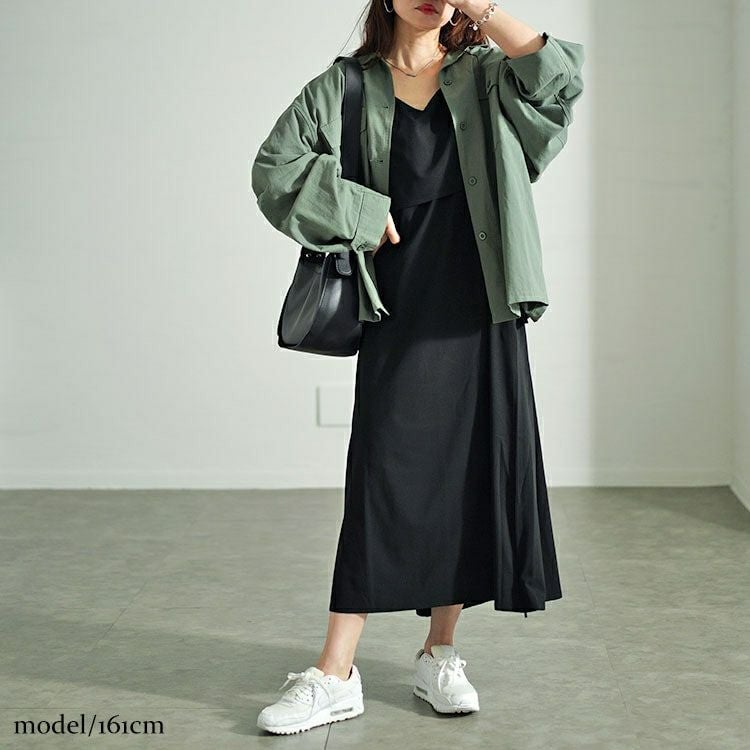 大きいサイズ レディース フェイクトップスレイヤードサイドリボンワンピース　nw-24024