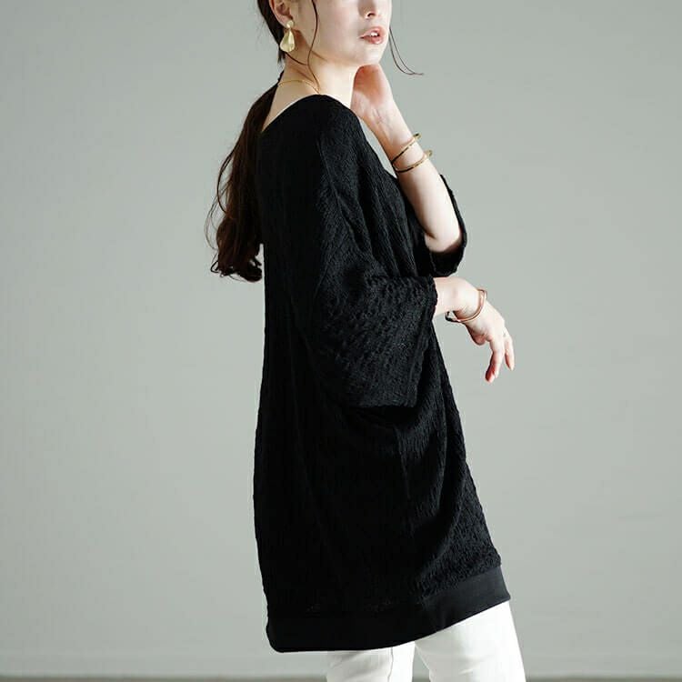 大きいサイズ レディース ダイヤモンドネックシャーリングプルオーバー　sw-0648