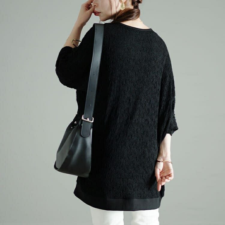 大きいサイズ レディース ダイヤモンドネックシャーリングプルオーバー　sw-0648