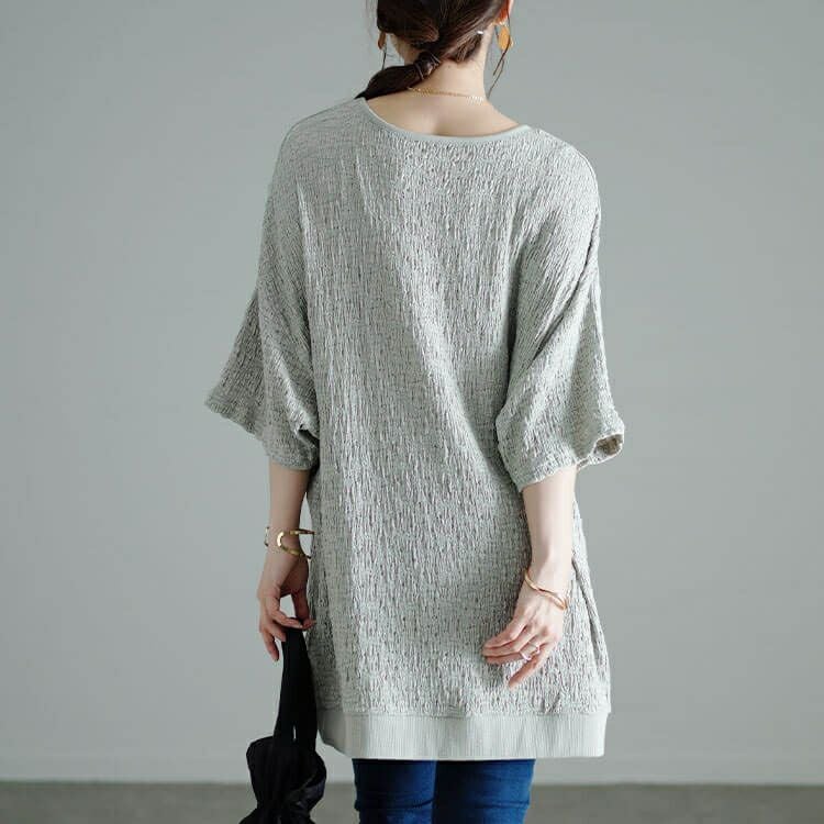 大きいサイズ レディース ダイヤモンドネックシャーリングプルオーバー　sw-0648