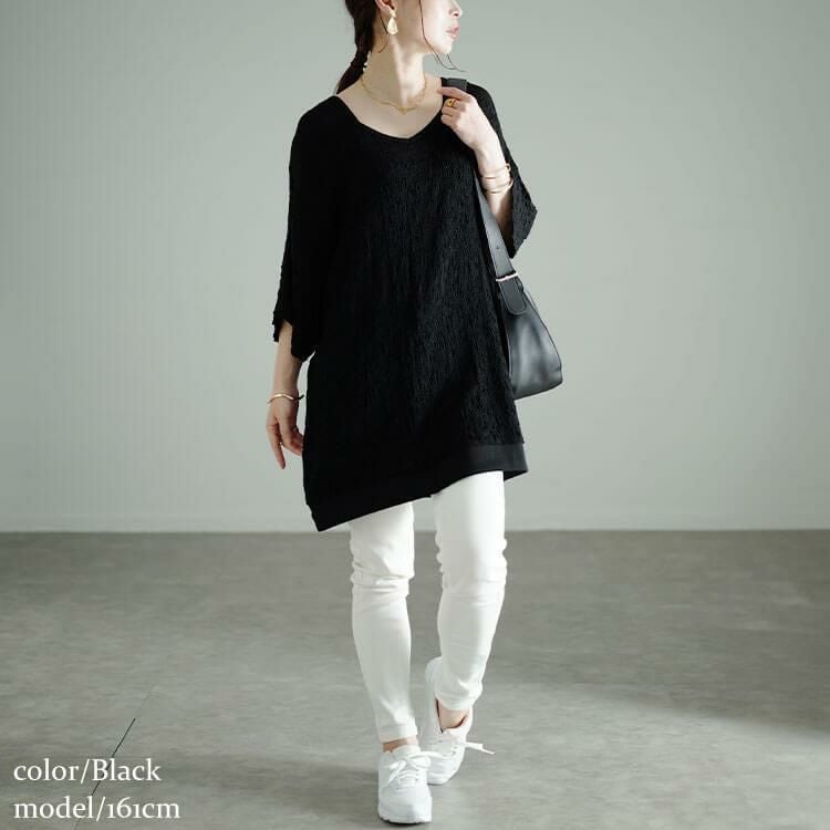 大きいサイズ レディース ダイヤモンドネックシャーリングプルオーバー　sw-0648 ブラック