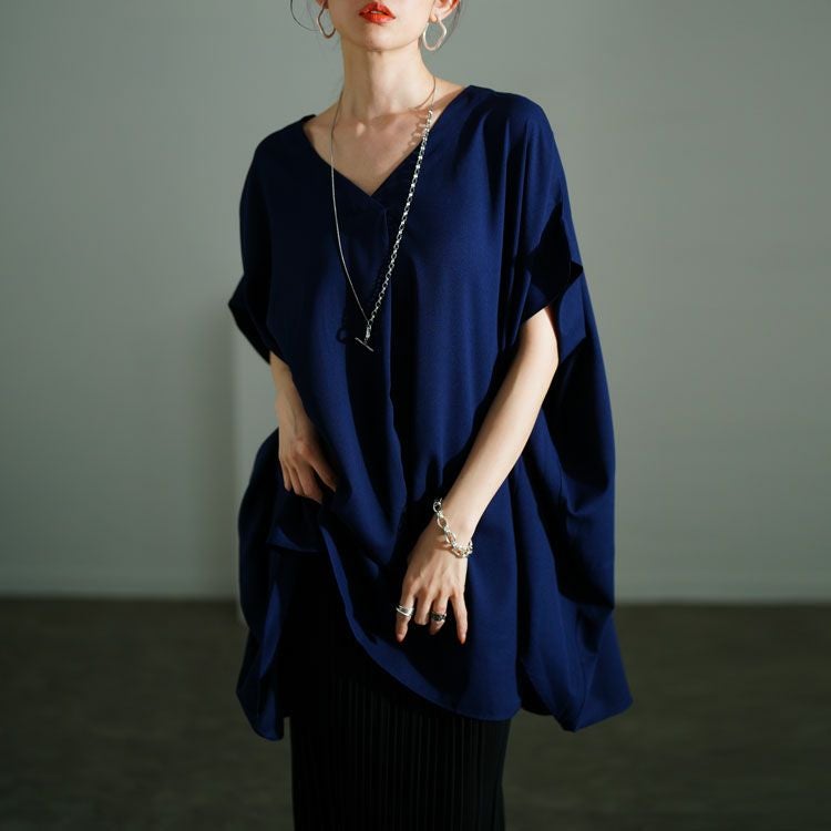 大きいサイズ レディース サイドスリットワイドドルマントップス 　sw-0646 【メール便可】