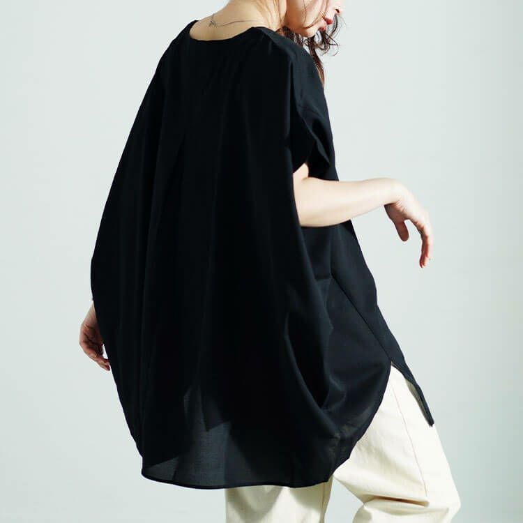 大きいサイズ レディース サイドスリットワイドドルマントップス 　sw-0646 【メール便可】