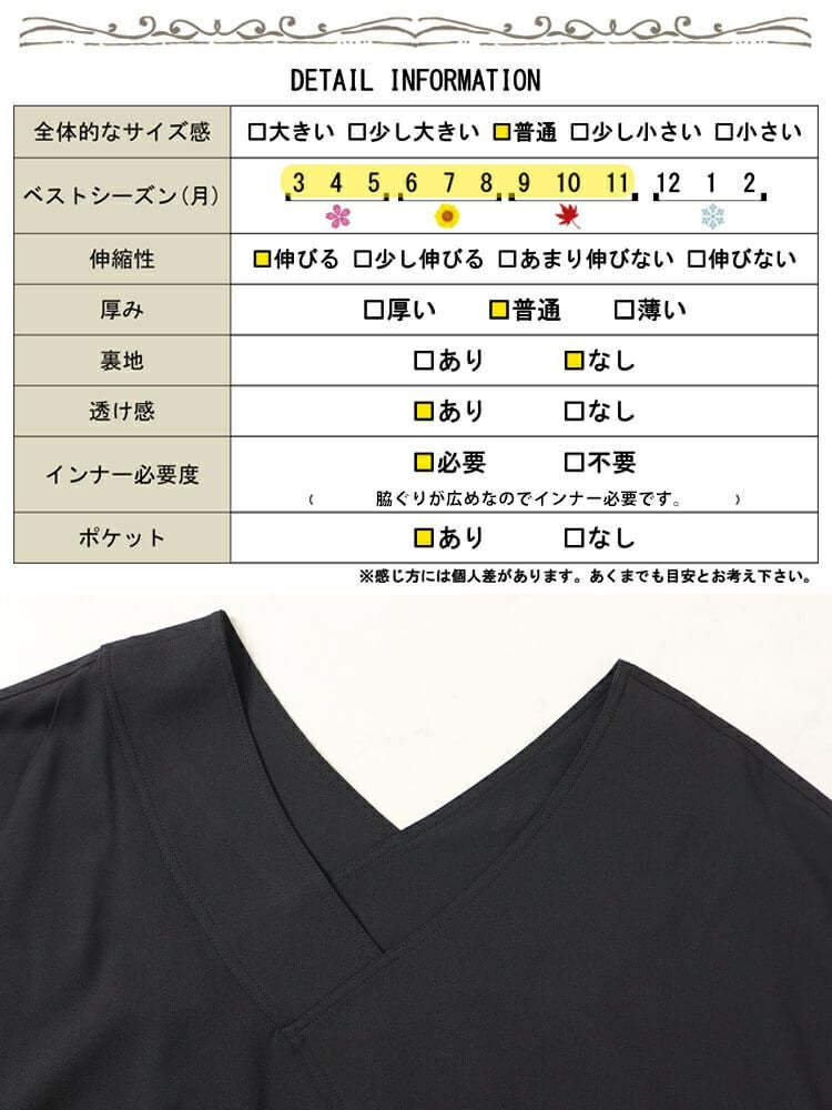 大きいサイズ レディース フレンチスリーブVネックワンピース　sw-0647