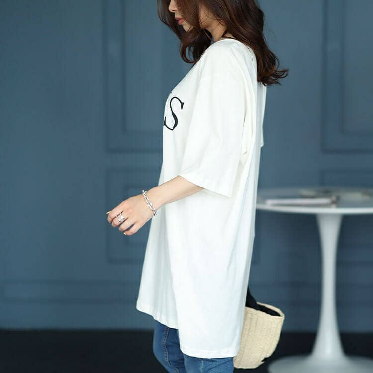 大きいサイズ レディース ビッグロゴコットンTシャツ　kt-4405 【メール便可】