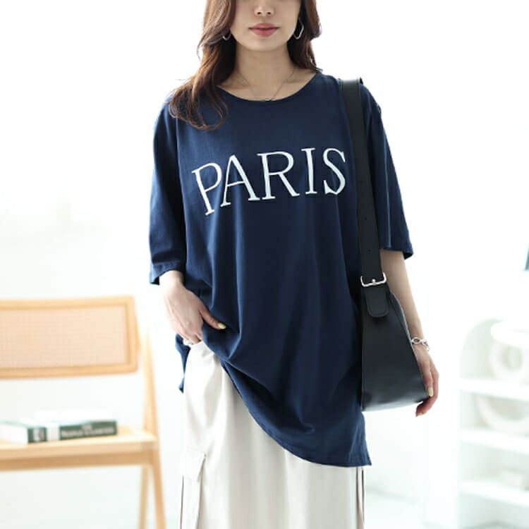 大きいサイズ レディース ビッグロゴコットンTシャツ　kt-4405 【メール便可】