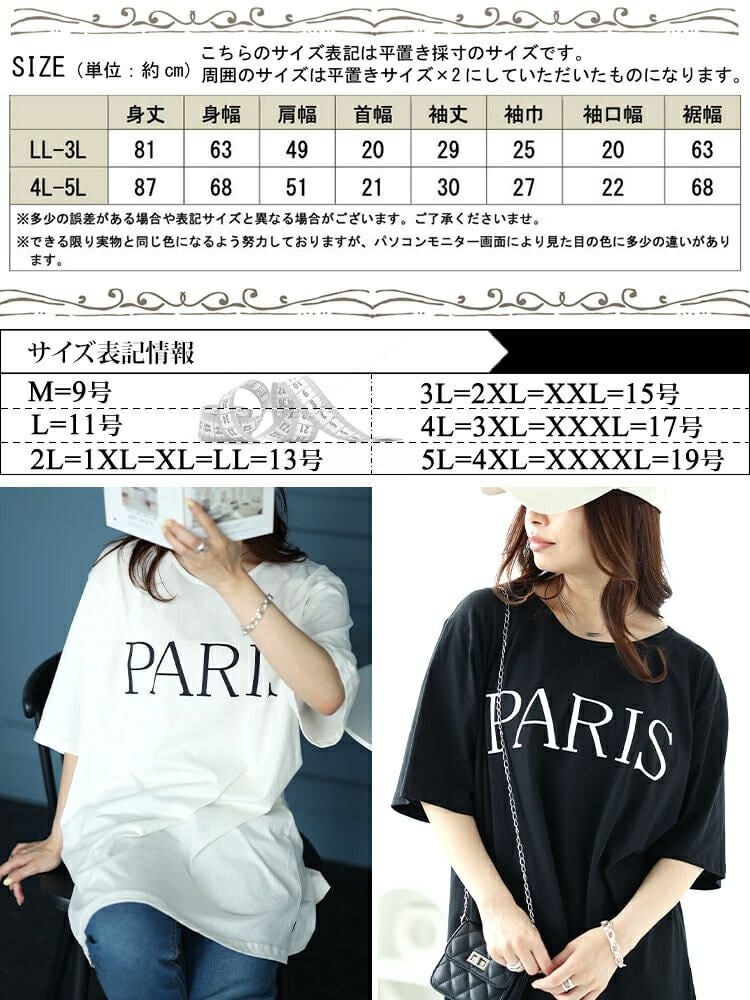 大きいサイズ レディース ビッグロゴコットンTシャツ　kt-4405 【メール便可】