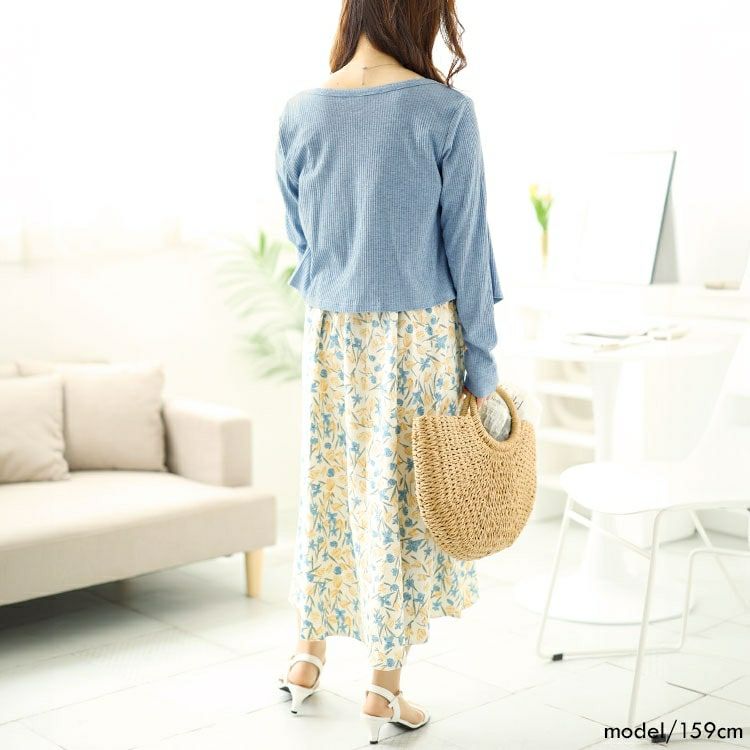 大きいサイズ レディース ラメリブカーディガン＆キャミソールワンピースセット　goldy-1501