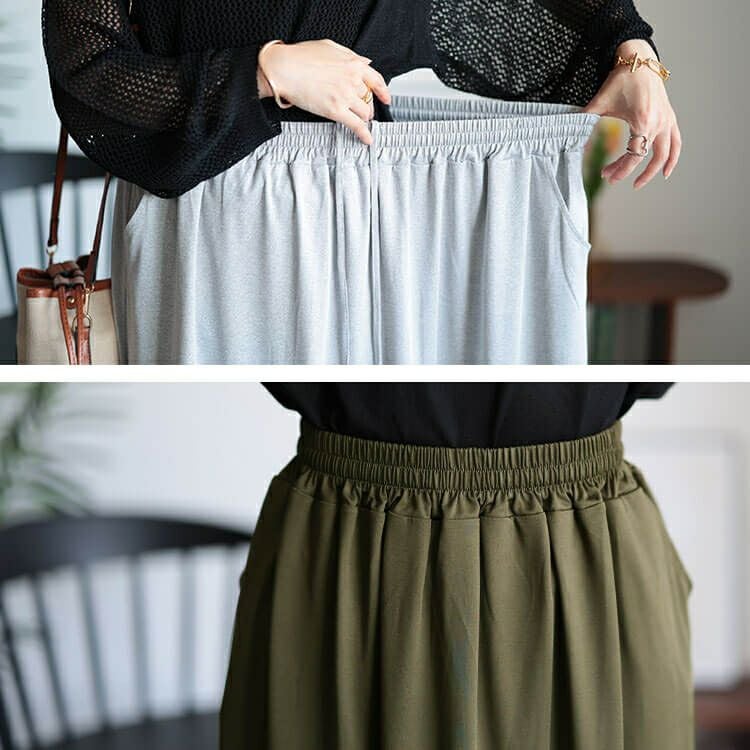 大きいサイズ レディース セミフレアカットスカート　maru-30047