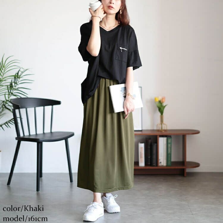 大きいサイズ レディース セミフレアカットスカート　maru-30047