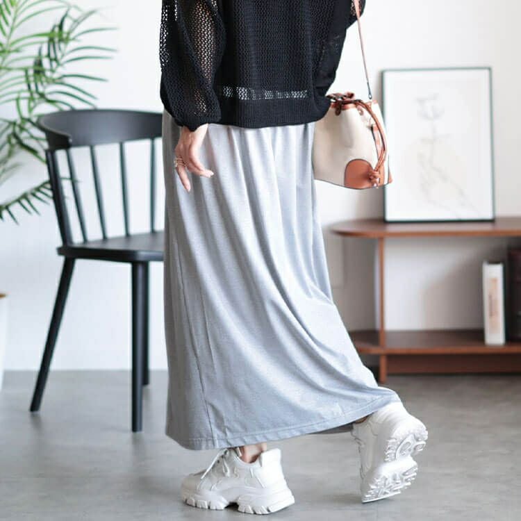 大きいサイズ レディース セミフレアカットスカート　maru-30047