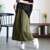 大きいサイズ レディース セミフレアカットスカート　maru-30047 カーキ