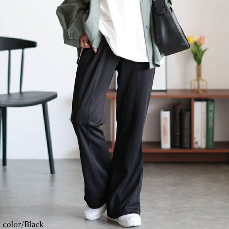 大きいサイズ レディース サイドラインテープフレアパンツ　maru-30043