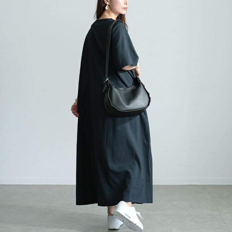 大きいサイズ レディース ラメツイード切り替えVネックワンピース　maru-30041